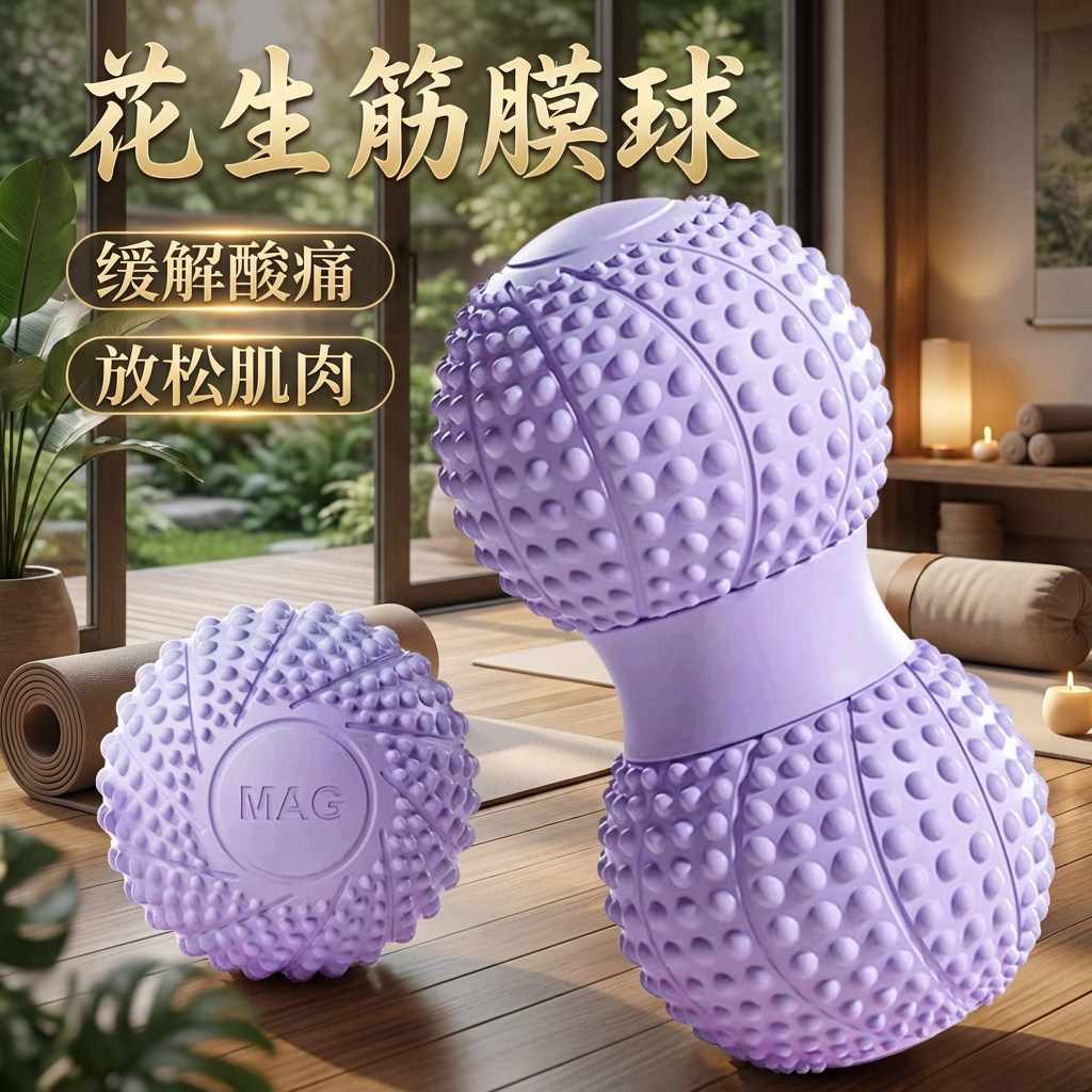 德国花生筋膜球按摩球泡沫球背臀部足底圆球女臀锻炼松解屁股滚球