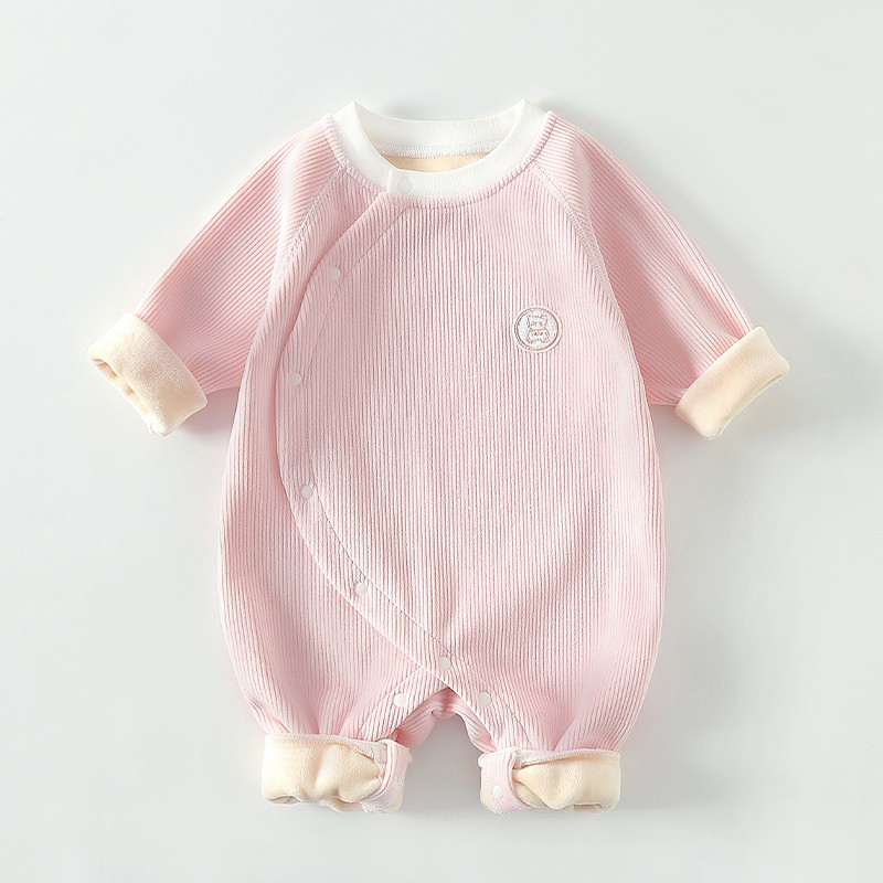 婴儿衣服秋冬季连体衣加绒加厚保暖外出服新生儿睡衣冬装宝宝哈衣