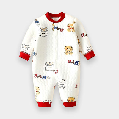 【撤柜专区】品牌专柜新生儿夹棉连体衣秋冬婴儿保暖打底外出爬服