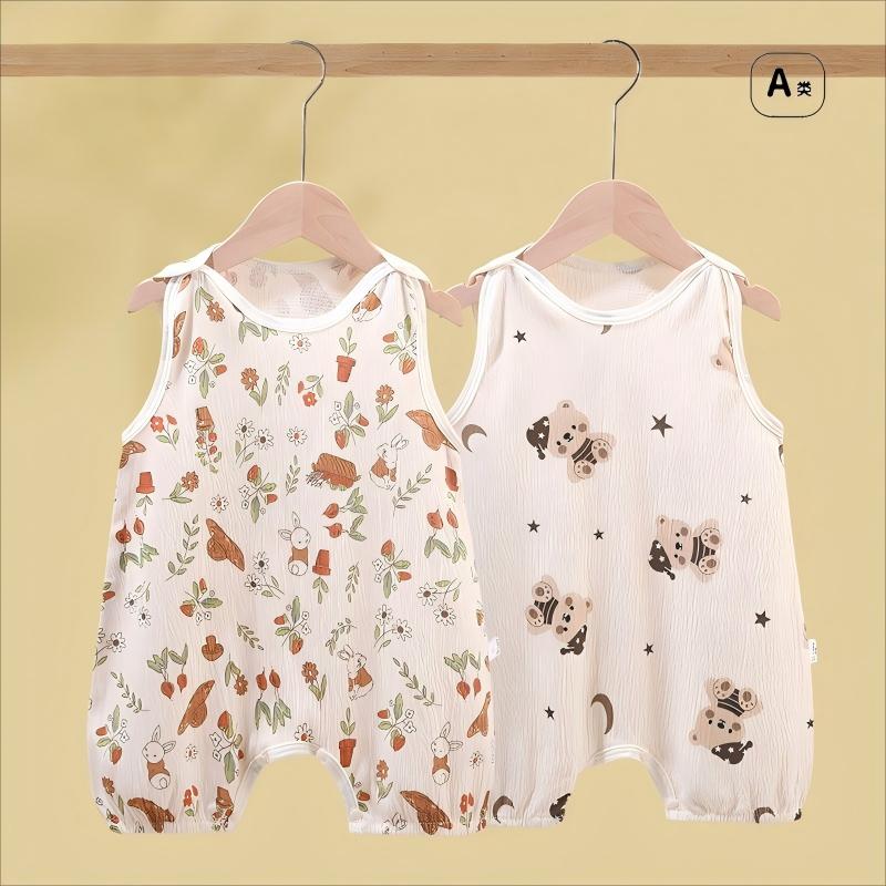 【撤柜专区】品牌专柜婴儿夏装背心哈衣韩版女薄款爬爬服连体衣