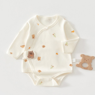 【撤柜专区】品牌专柜新生儿三角包屁衣纯棉无骨长袖春秋打底哈衣