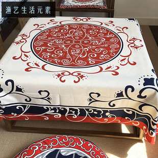 茶几布餐桌布沙发盖巾 民族风纯棉布艺 中国风布络花之恋新中式