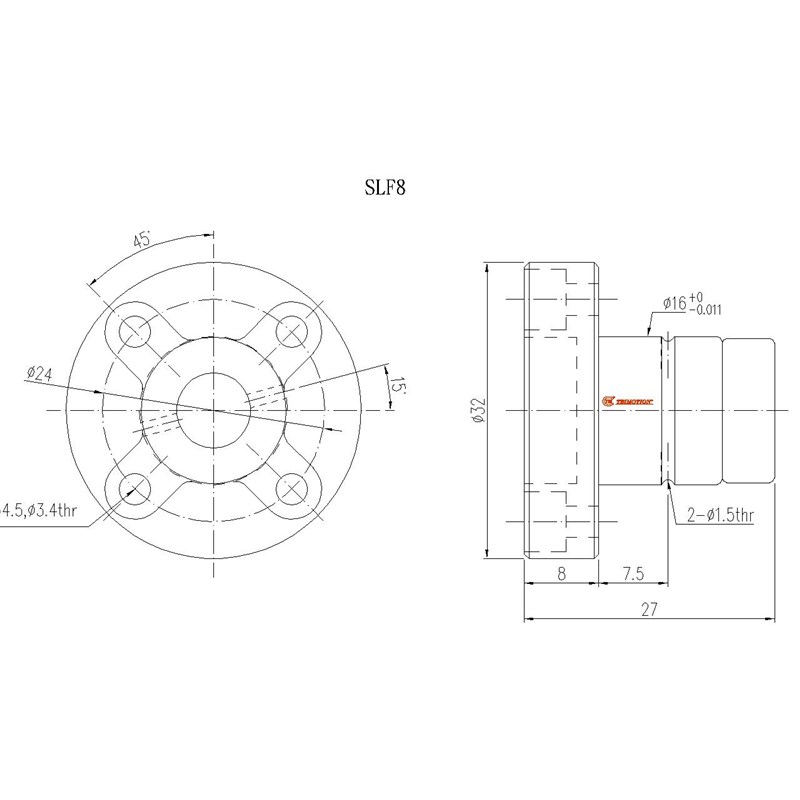 TBI滚珠花键SLT/SLF 08 10 13 16 20 2N5法兰型空心轴实心轴花键