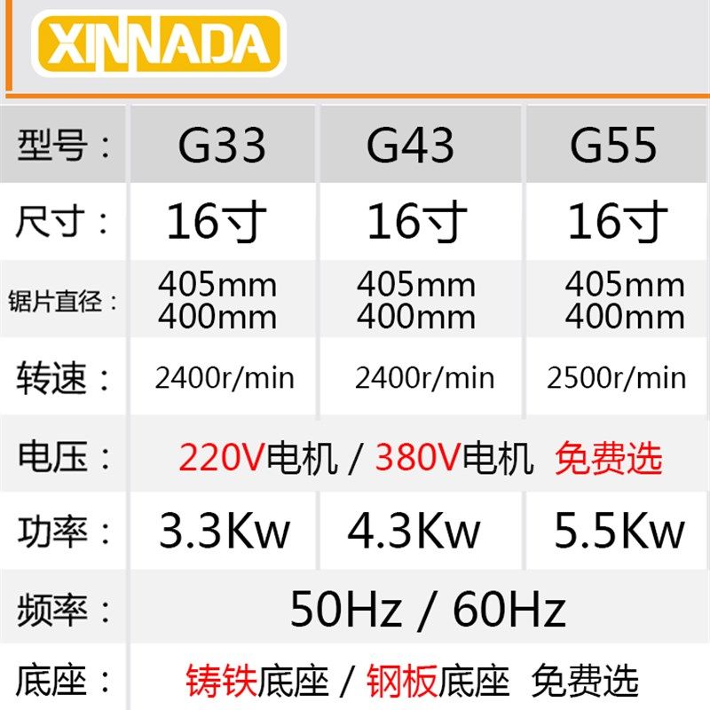 400重型钢材机405圆钢圆管380V大功率金属切割机220V不锈钢3.3kw