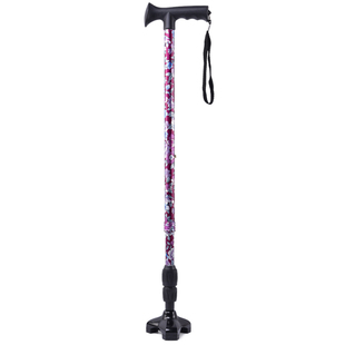 进口老人拐杖日本伸缩三脚铝合金加粗减震拐棍儿童老年防滑手杖