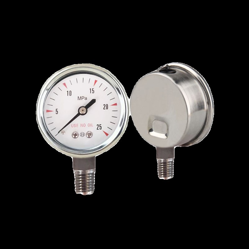 供应全不锈钢氧气压力表禁油表稀有气体特气表径向YO-50BF 25MPA
