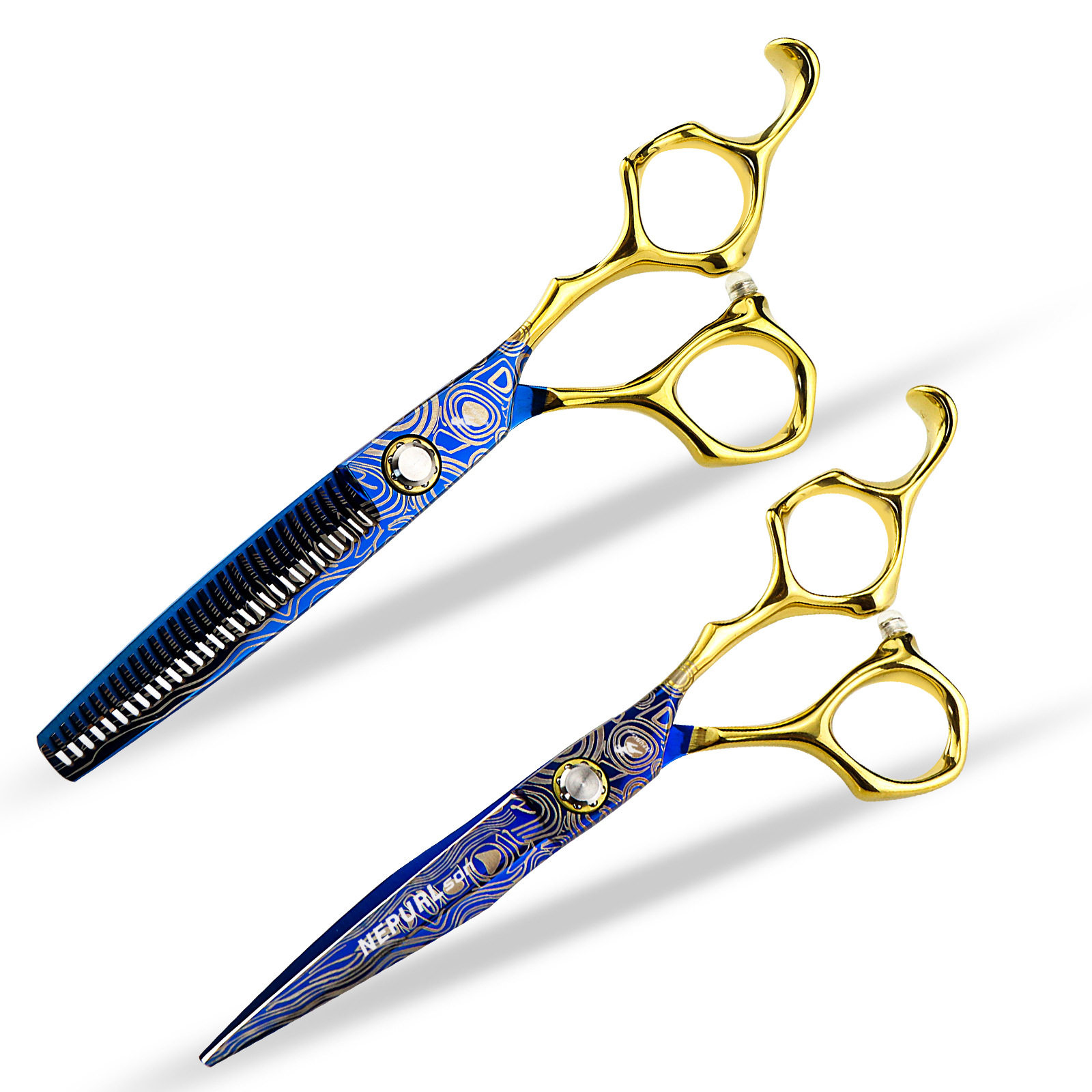 6.0寸奈普森金色柄蓝色花纹款美发剪 理发剪 平剪牙剪 刘海剪牙剪,电子元器件市场,电线扎带/束线带,淘宝优惠券,粉丝福利购,淘宝优惠卷