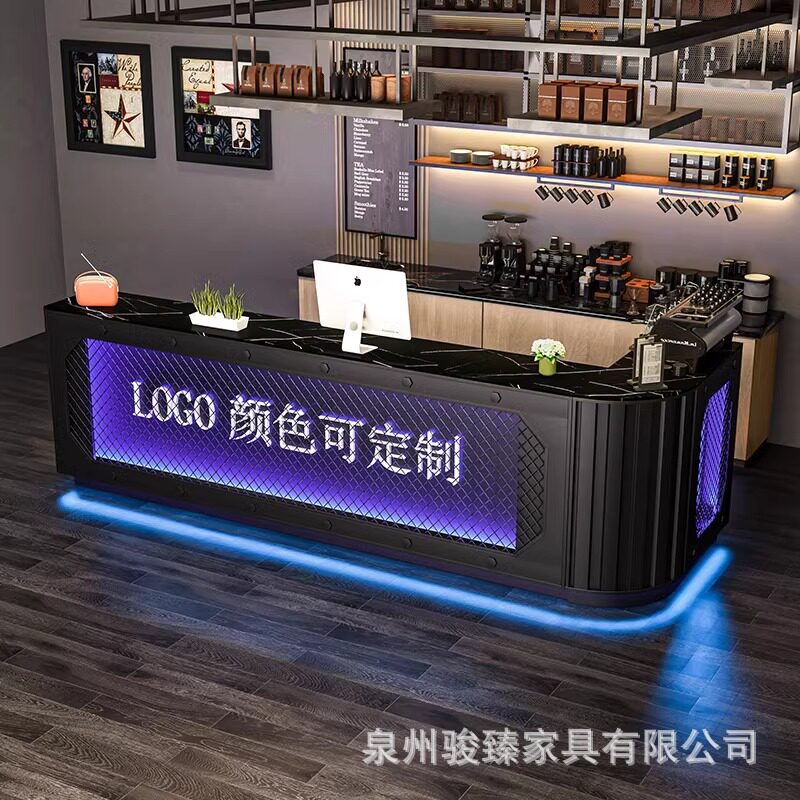 工业风创意酒吧清吧收银台转角商用餐厅前台铁艺复古音乐接待吧台