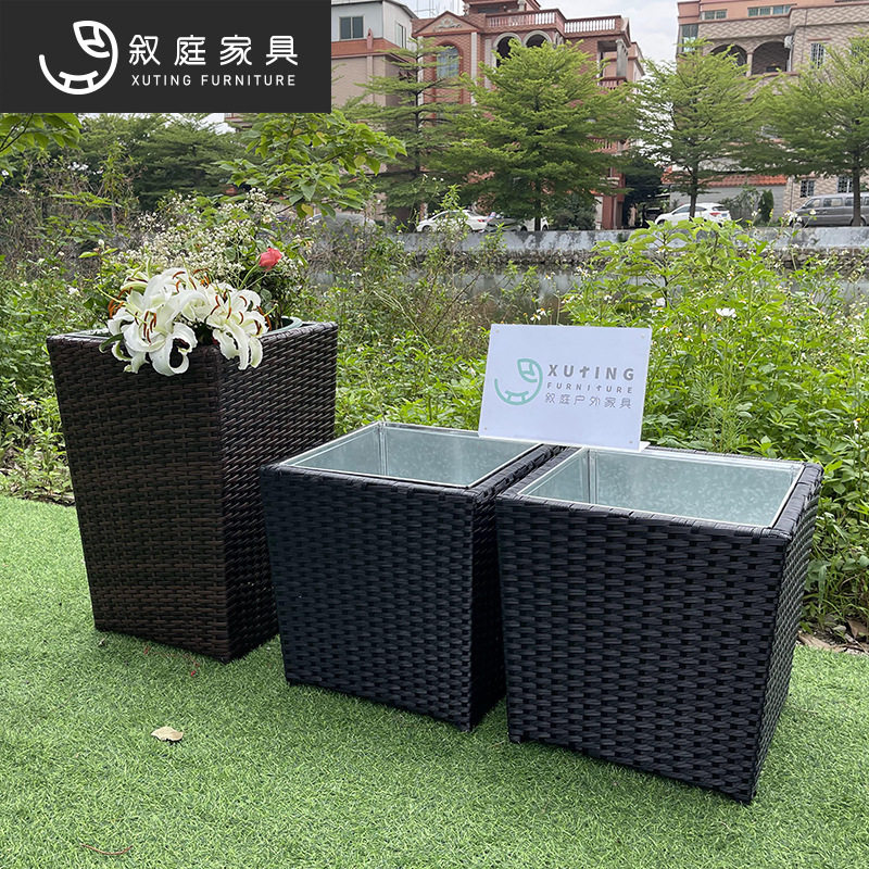 户外藤编收纳箱防水防晒庭院