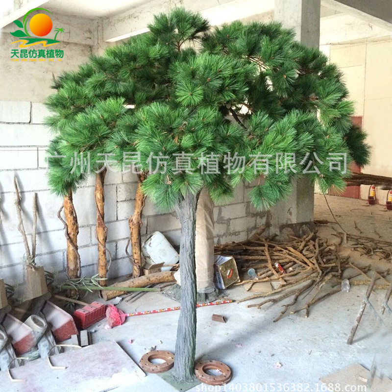 天昆仿真松树室外大型仿真树装饰阻燃松柏枝抗UV仿真松柏树假树
