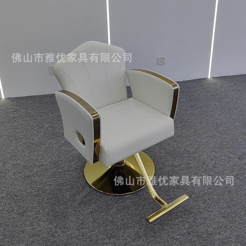 金色旋转可放倒理发椅发廊专用