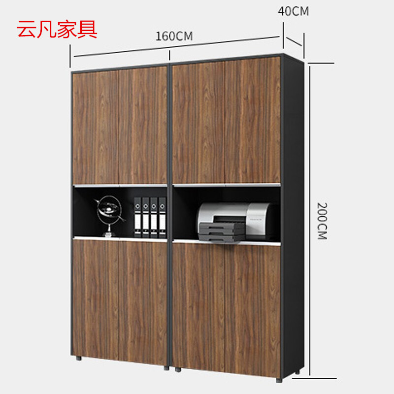 现代简约办公家具简约板式木质组合背景文件柜