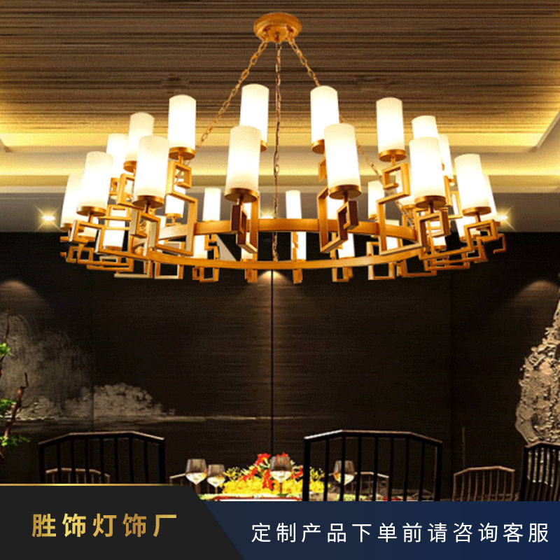 现代简约LED玻璃吸顶吊灯双层圆形复式楼别墅客厅酒店非标工程灯