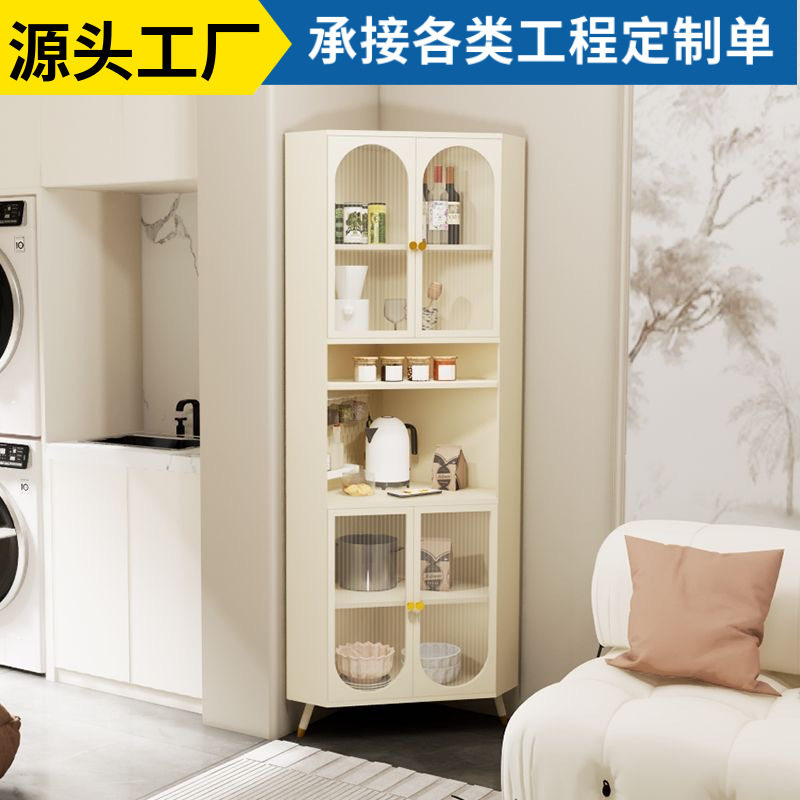 角柜钢制墙角三角柜置物架客厅餐厅靠墙柜卧室落地式