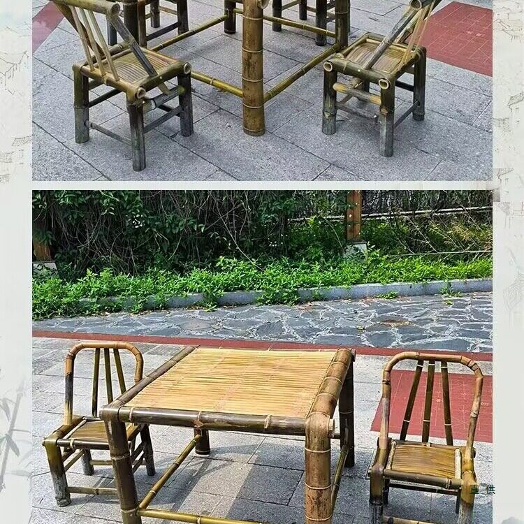 竹桌子户外庭院竹桌椅组合竹茶几竹编桌椅子围炉煮茶阳台火锅桌椅