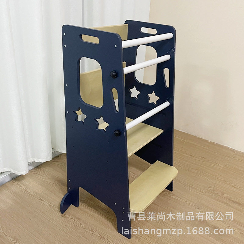 儿童实木学习塔洗手台调节增高台阶凳立式厨房柜台幼儿洗漱脚踏凳