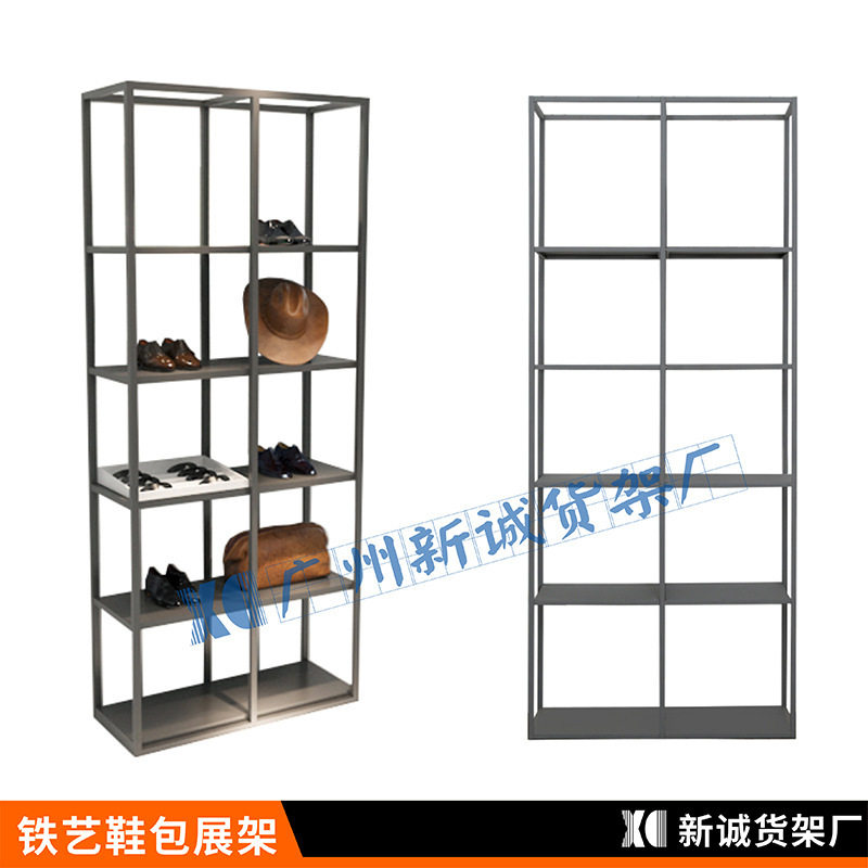 铁艺鞋店展示架办公室简约陈列架落地式货架服装店配件展架隔断