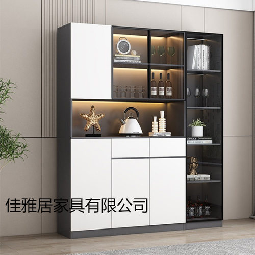 现代轻奢意式玻璃门酒柜餐边柜