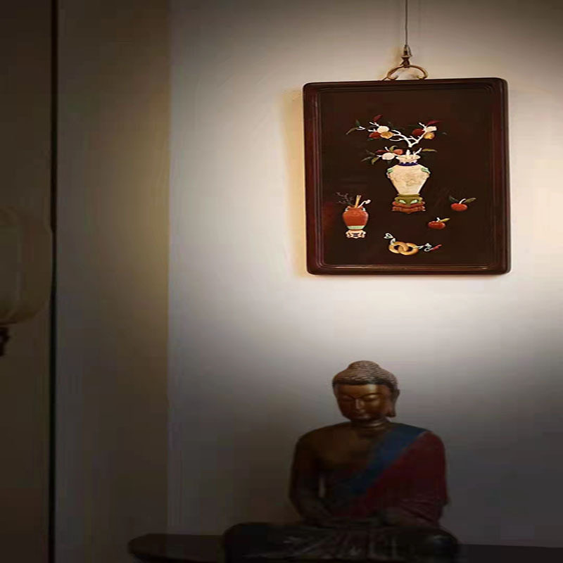 中式明清百宝嵌大红酸枝挂屏