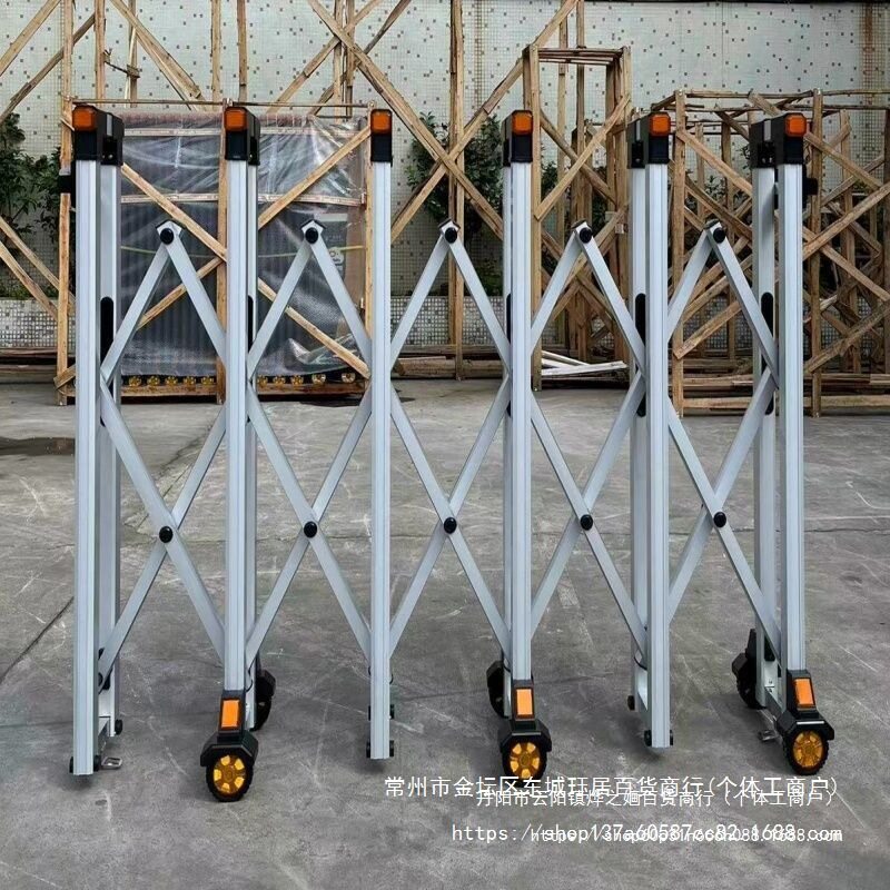 手动推拉伸缩门加厚移动装修护栏路障折叠围栏家用不锈钢推拉门