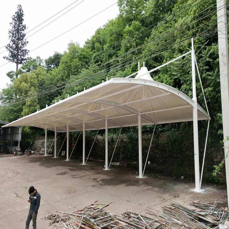 自行车摩托电动遮阳防雨车棚拉杆型膜结构车棚膜结构汽车棚