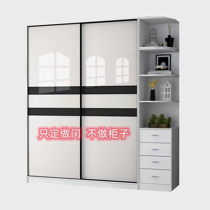 钉制移门推拉门实木门铝合金包边实木推拉门衣柜门钉制推拉滑动门
