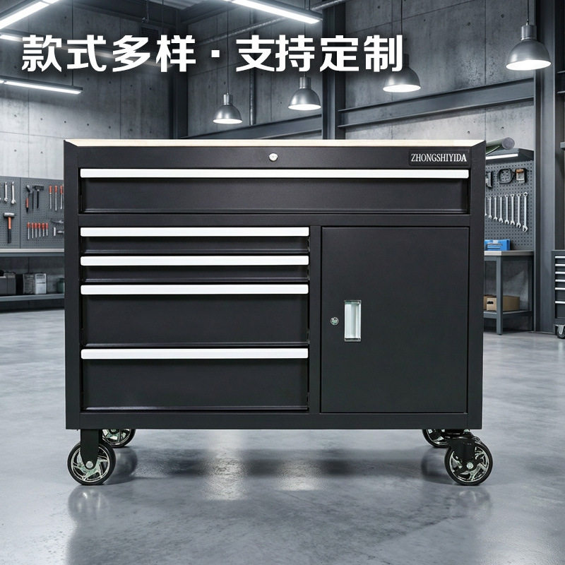 可移动抽屉工具车外贸多功能工厂车间木板台面维修台收纳柜出口款