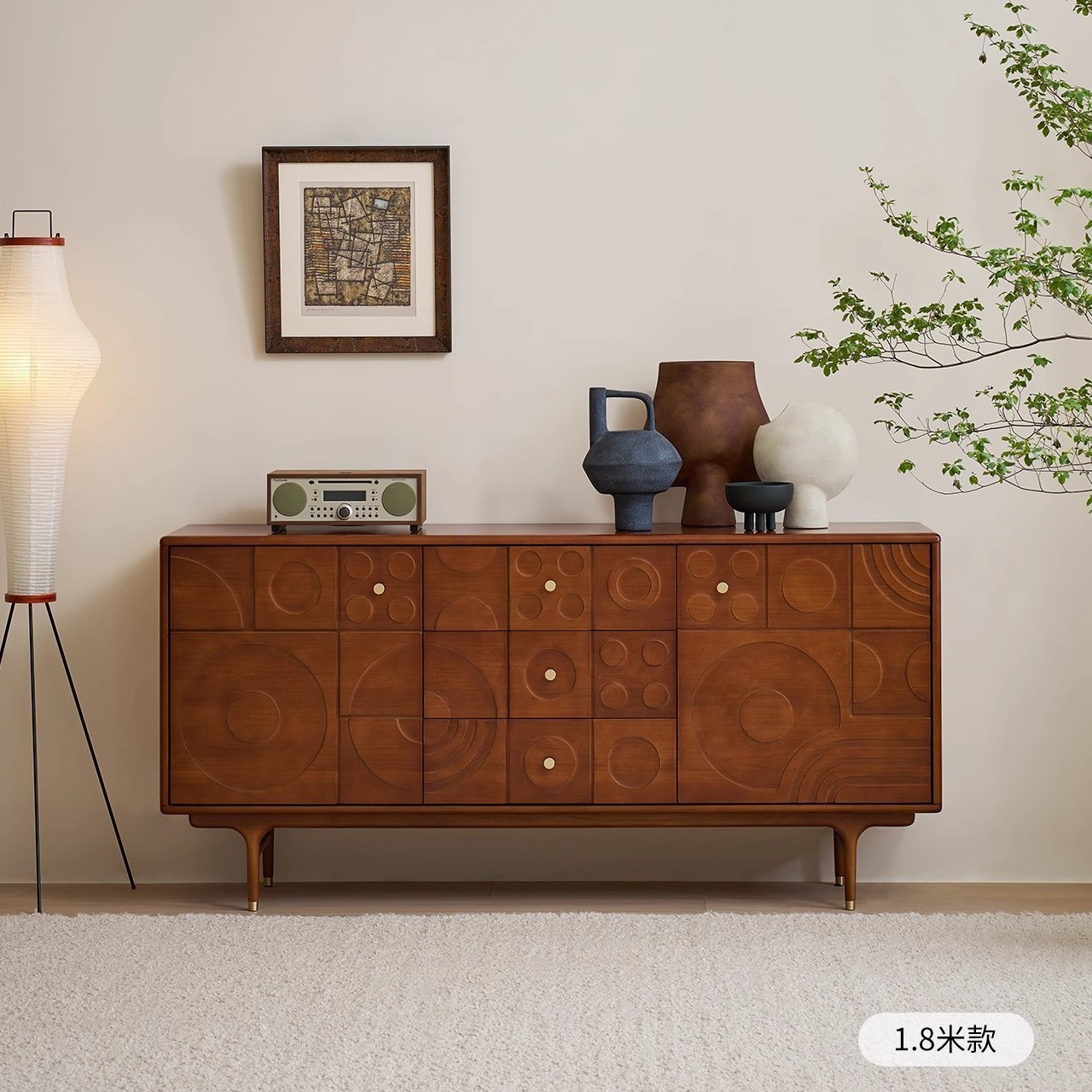 马德里中古实木设计师餐边柜