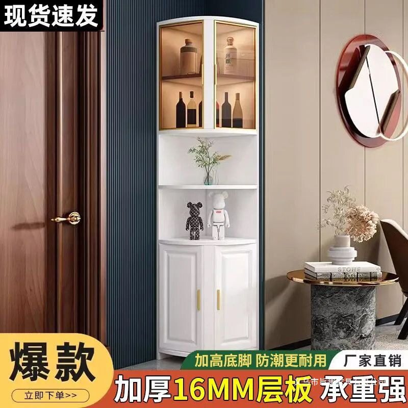 实木转角柜墙角三角柜角边柜收纳储物置物架客厅卧室转弯直角柜子