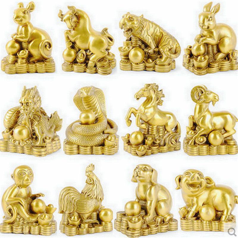 铜十二12生肖摆件小号铜鼠铜牛虎兔龙蛇鸡狗属相