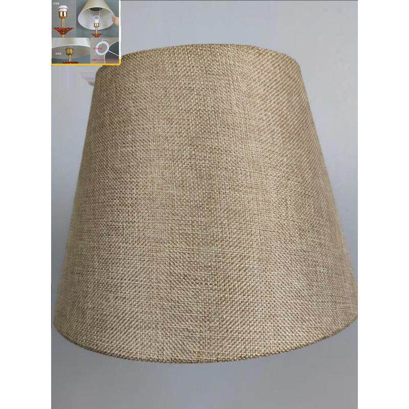 台灯亚麻布灯罩E27大螺丝定制飞碟伞形落地灯白色黄色聚氯乙烯外
