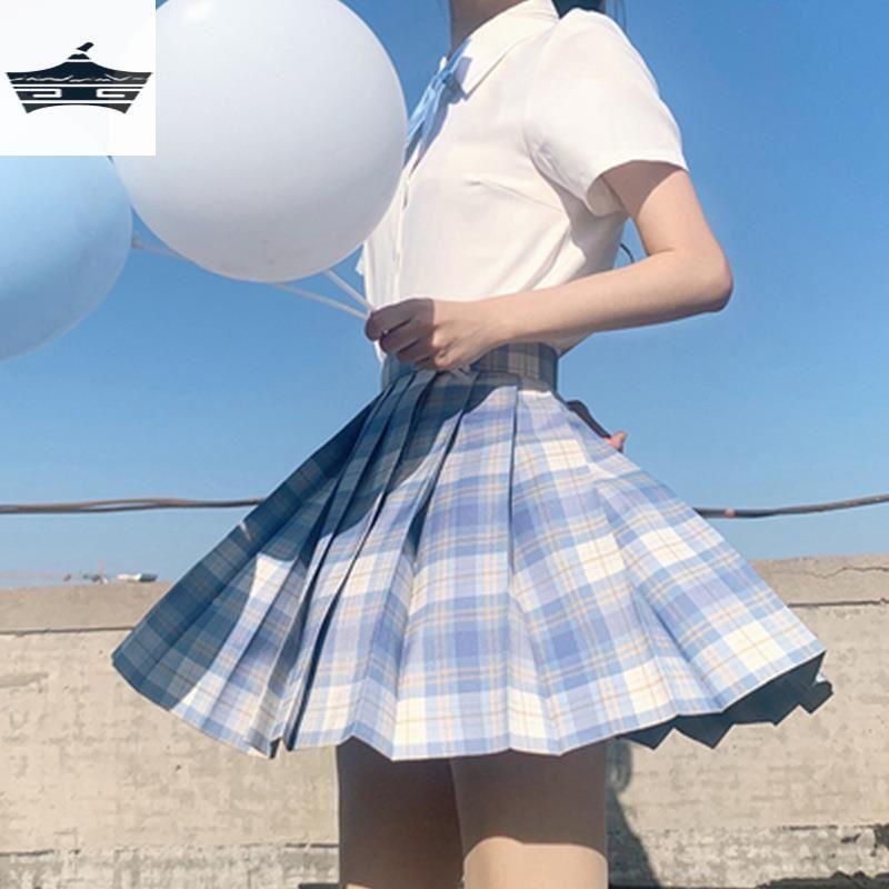 jk制服套装2024日系学生少女百褶裙格裙学院风短裙制服裙JK半身裙