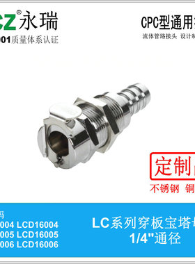 NCZ|RS-LC系列不锈钢快速接头穿板宝塔母座16004 16005 16006液冷