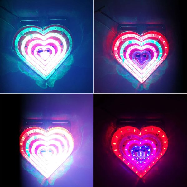 12v24v汽货车七彩爆闪尾灯挂车个性心形led警示灯后雾灯摩托电车