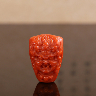 正品凉山瓦西南红三通佛头精雕大黑天毕业级满色满肉品质手串配饰