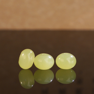 正品天然新疆和田玉若羌黄口算盘隔珠散珠高货羊脂玉鸡油黄8x6mm