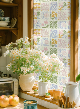 马蒂斯窗户玻璃贴纸法式复古客厅装饰飘窗贴膜透光不透明阳台窗花