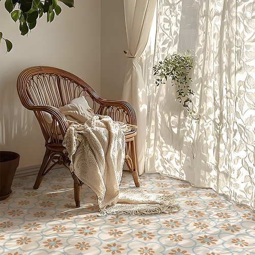 法式奶油风仿花砖贴纸
