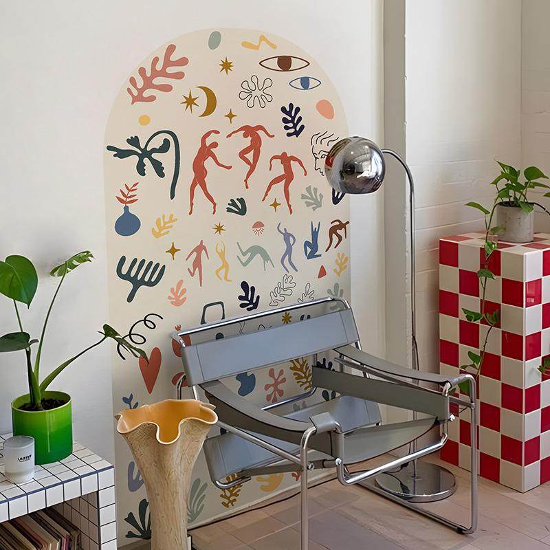 马蒂斯墙贴自粘高级感壁贴咖啡厅沙发背景墙防水装饰贴纸遮丑补洞,家居饰品,软装墙贴,淘宝优惠券,粉丝福利购,淘宝优惠卷