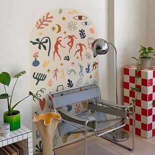 马蒂斯墙贴自粘高级感壁贴咖啡厅沙发背景墙防水装 饰贴纸遮丑补洞