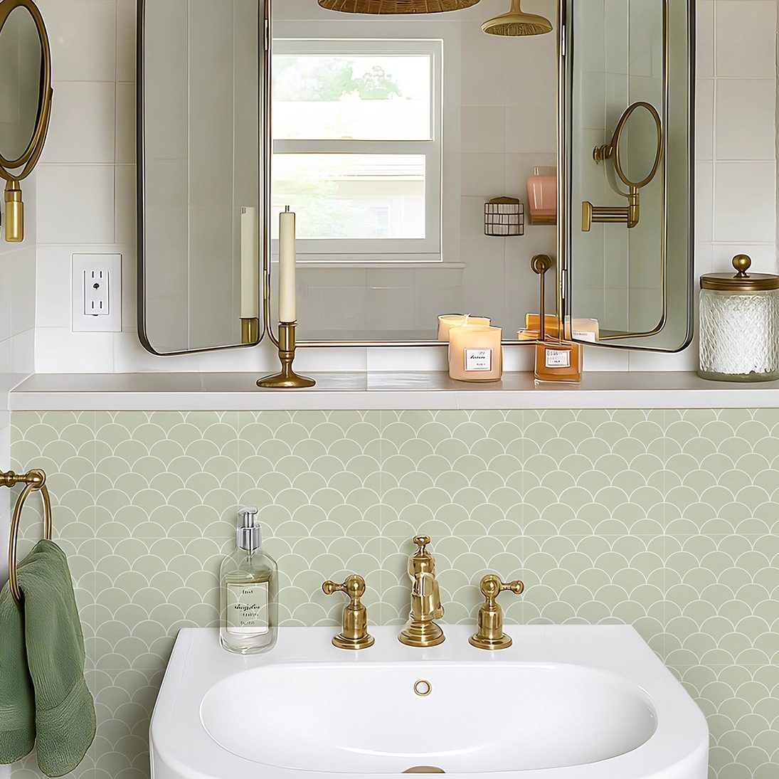 法式卫生间瓷砖贴纸防水加厚高级感厨房墙面装饰花砖墙贴自粘遮丑,家居饰品,瓷砖贴,淘宝优惠券,粉丝福利购,淘宝优惠卷