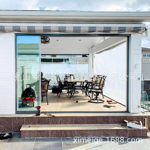 供应无边框推拉门钢化玻璃平移门别墅庭院无框玻璃手动推拉门