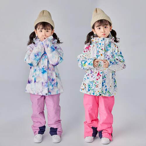 冬儿童滑雪服套装男童女童户外防风防水单双板衣裤宝宝