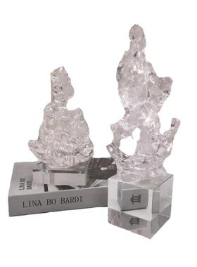 现代简约假山摆件样板房间透明树脂茶几桌面电视柜创意软装饰品