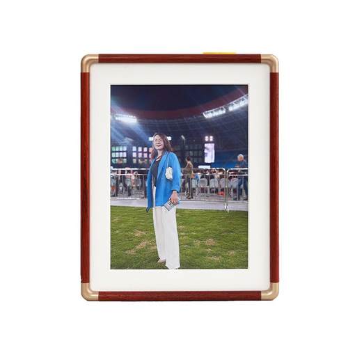 定制红花梨木圆角相框67810寸多尺寸复古中式铜角实木相框A4框