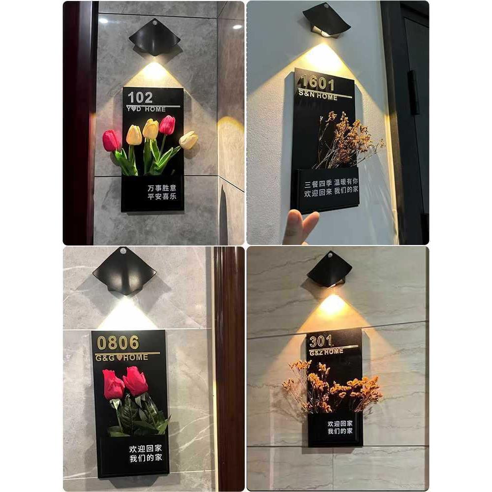 网红插风花门牌号码牌用入户门家装饰饰挂轻奢创意个性无品牌/门