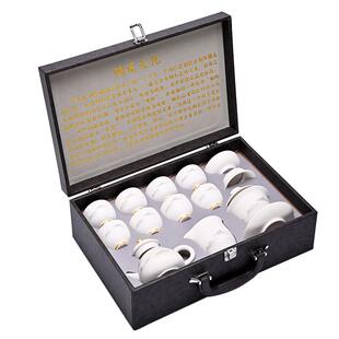 羊脂玉猪油白功夫茶具套装2025新款轻奢高档家用盖碗茶壶茶杯礼品