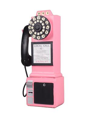 欧式英国复古电话机模型摆件创意家居橱窗摄影道具壁挂装饰工艺品