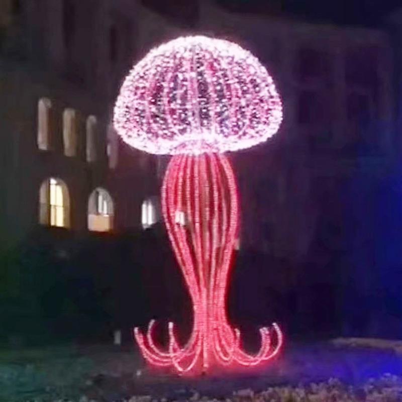 炫彩海洋主题装饰灯景区公园海洋水母灯LED海豚鱼氛围造型灯工厂