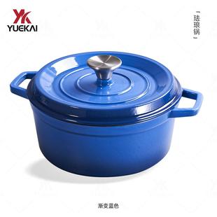 珐琅锅铸铁加厚双耳汤锅炖锅搪瓷锅经典 23CM铸铁锅 款
